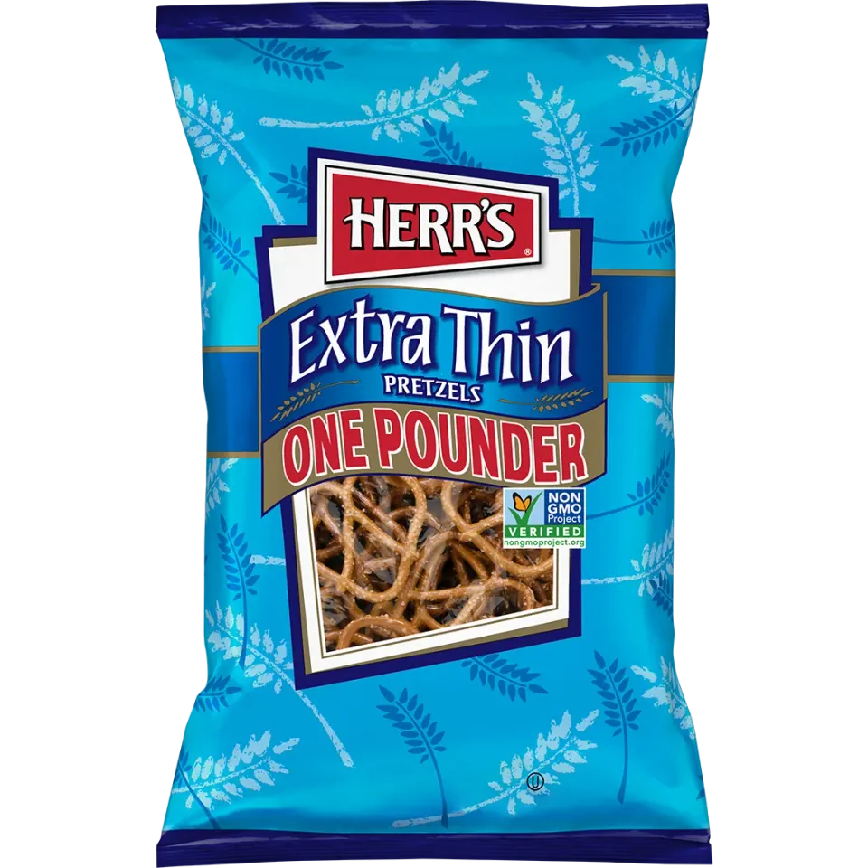Herr's Pretzel Thins salta kex tunna krispiga