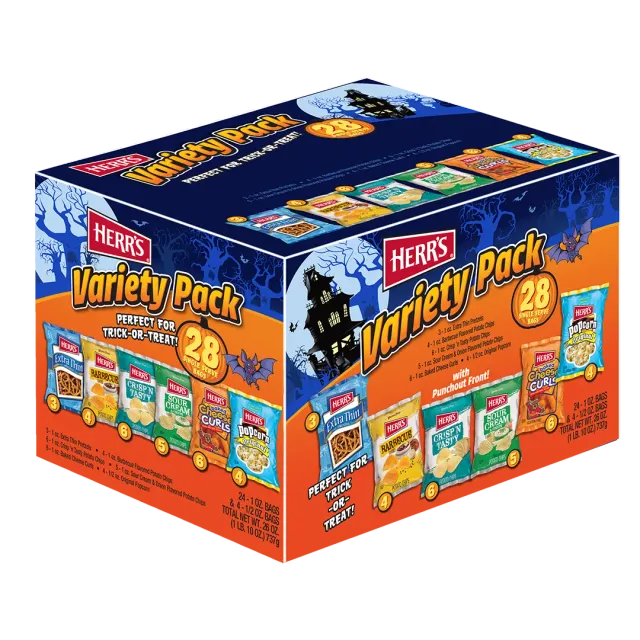 Herrs Halloween Variety Pack snacks 28-pack