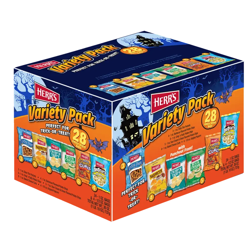 Herrs Halloween Variety Pack snacks 28-pack