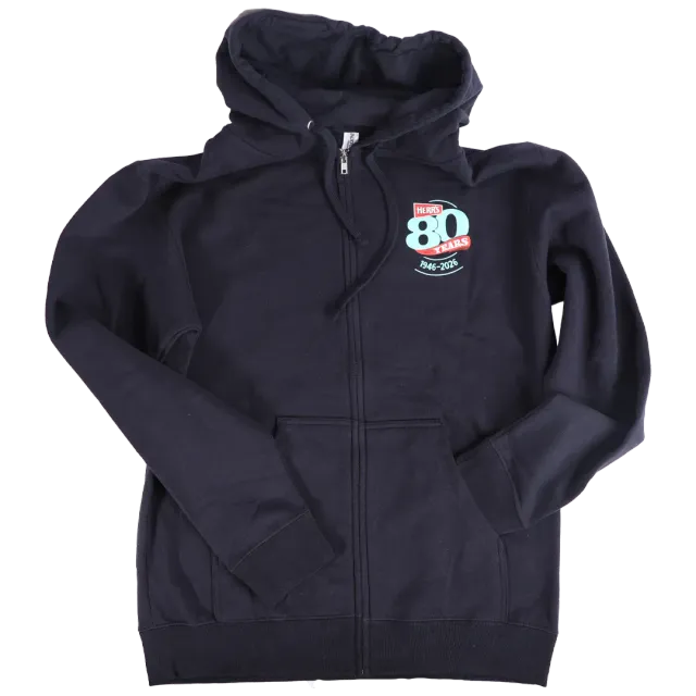 Herr's 80th Anniversary hoodie marin dragkedja