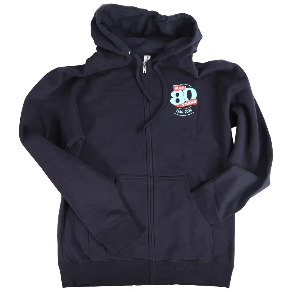 Herr's 80th Anniversary hoodie marin dragkedja