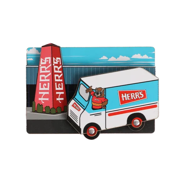 Herr's Truck kylskåpsmagnet lastbil snackfabrik