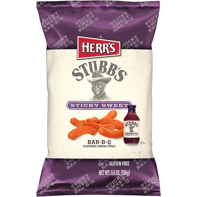 Herrs Stubb's Sticky Sweet BAR-B-Q Cheese Curls ostbågar