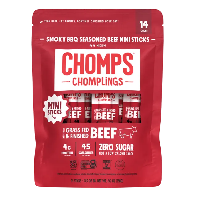 Chomps Chomplings BBQ Beef köttsnacks 14-pack