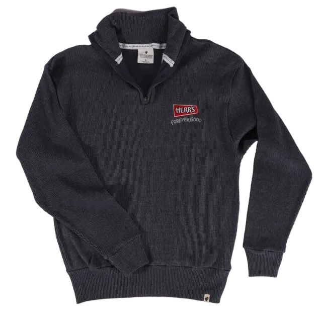 Herrs 1/4 Zip Rib Mock Sweater herrtröja varm bomull