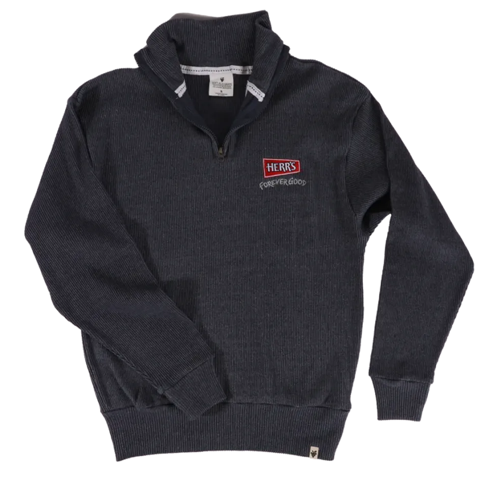 Herrs 1/4 Zip Rib Mock Sweater herrtröja varm bomull