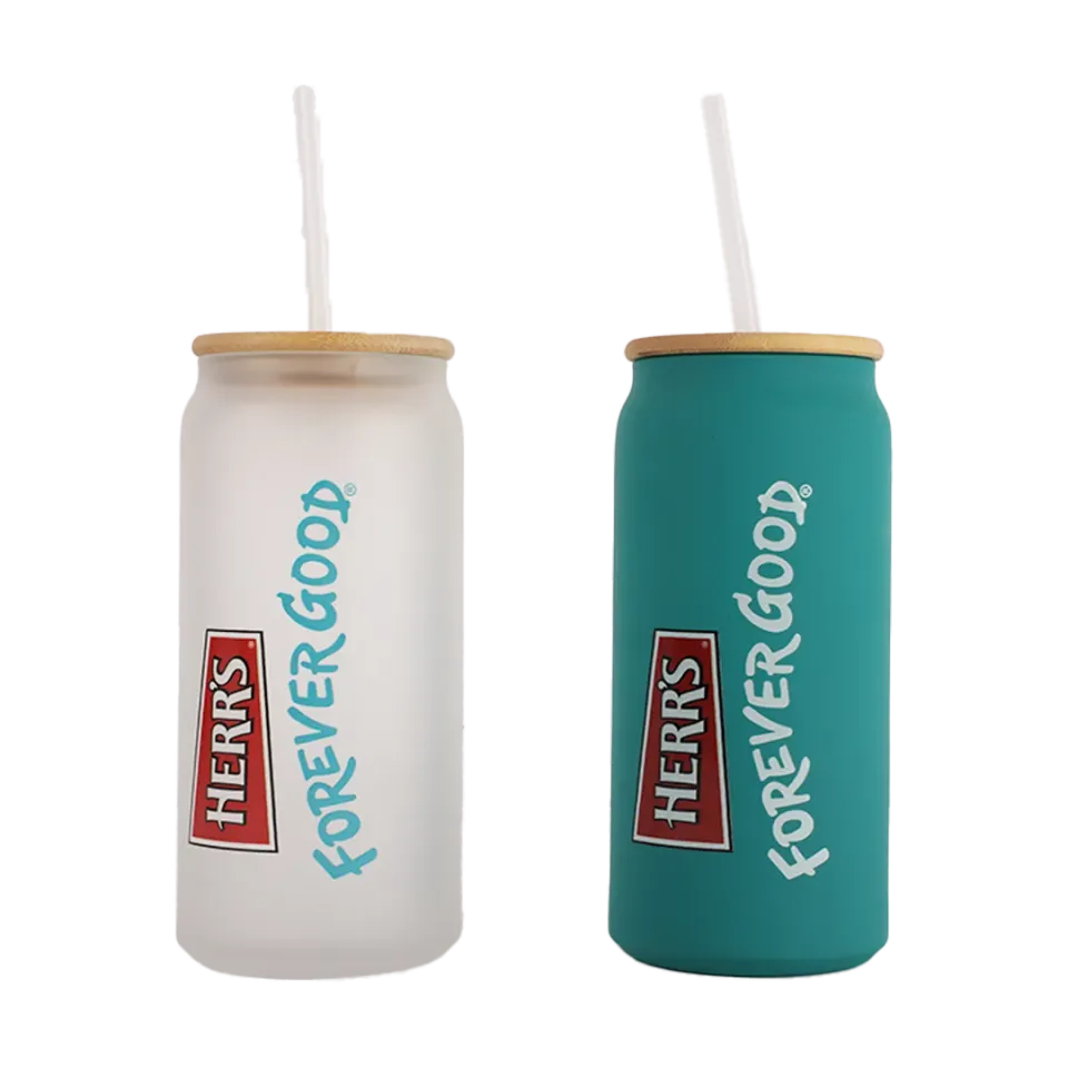 Herr's 20oz Glass w Straw glas med sugrör bambu