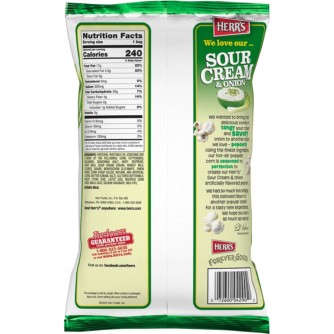 Herrs Sour Cream & Onion Popcorn popcorn