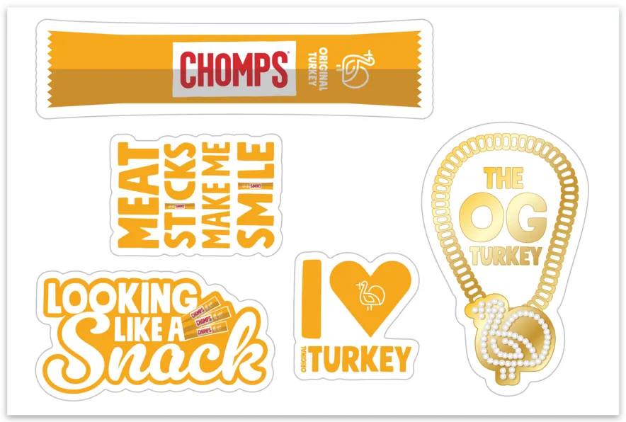 Chomps klistermärken dekalark