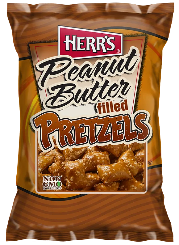Herr's Peanut Butter Filled Pretzels salta kringlor med jordnötssmör