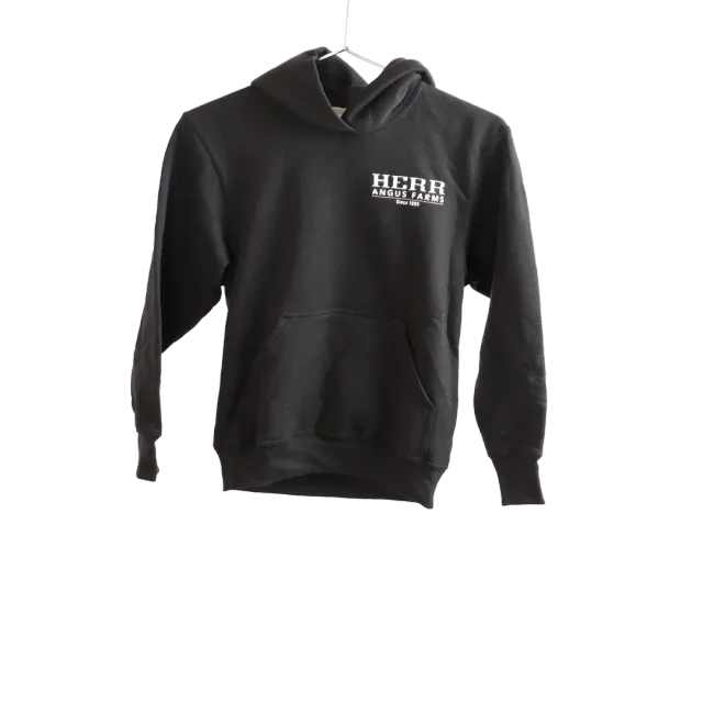 Herr Angus Farm Kids Black Hoodie hoodie svart