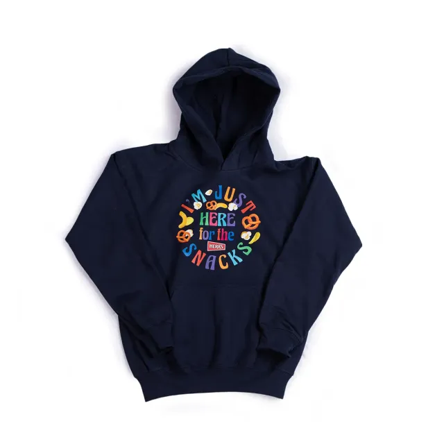 Herrs Kids I'm Just Here For The Snacks hoodie marinblå