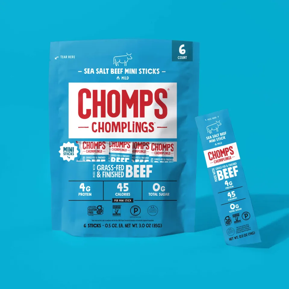 Chomps Sea Salt Beef Chomplings mini beef sticks