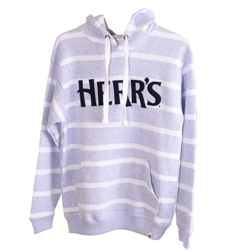 Herrs Blue Striped Hoodie hoodie blå randig