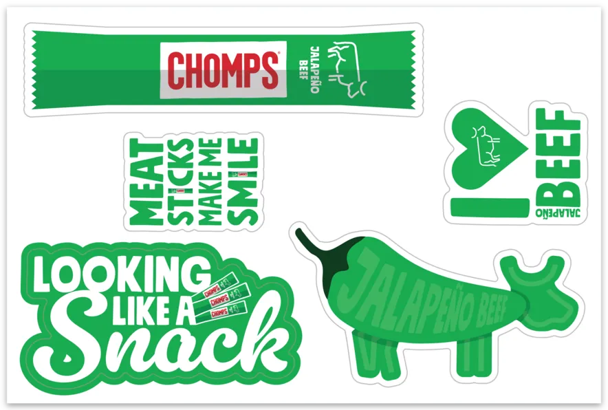 Chomps klistermärken dekalark