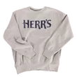 Herr's Distressed Crewneck sweatshirt ljusgrå marin logo