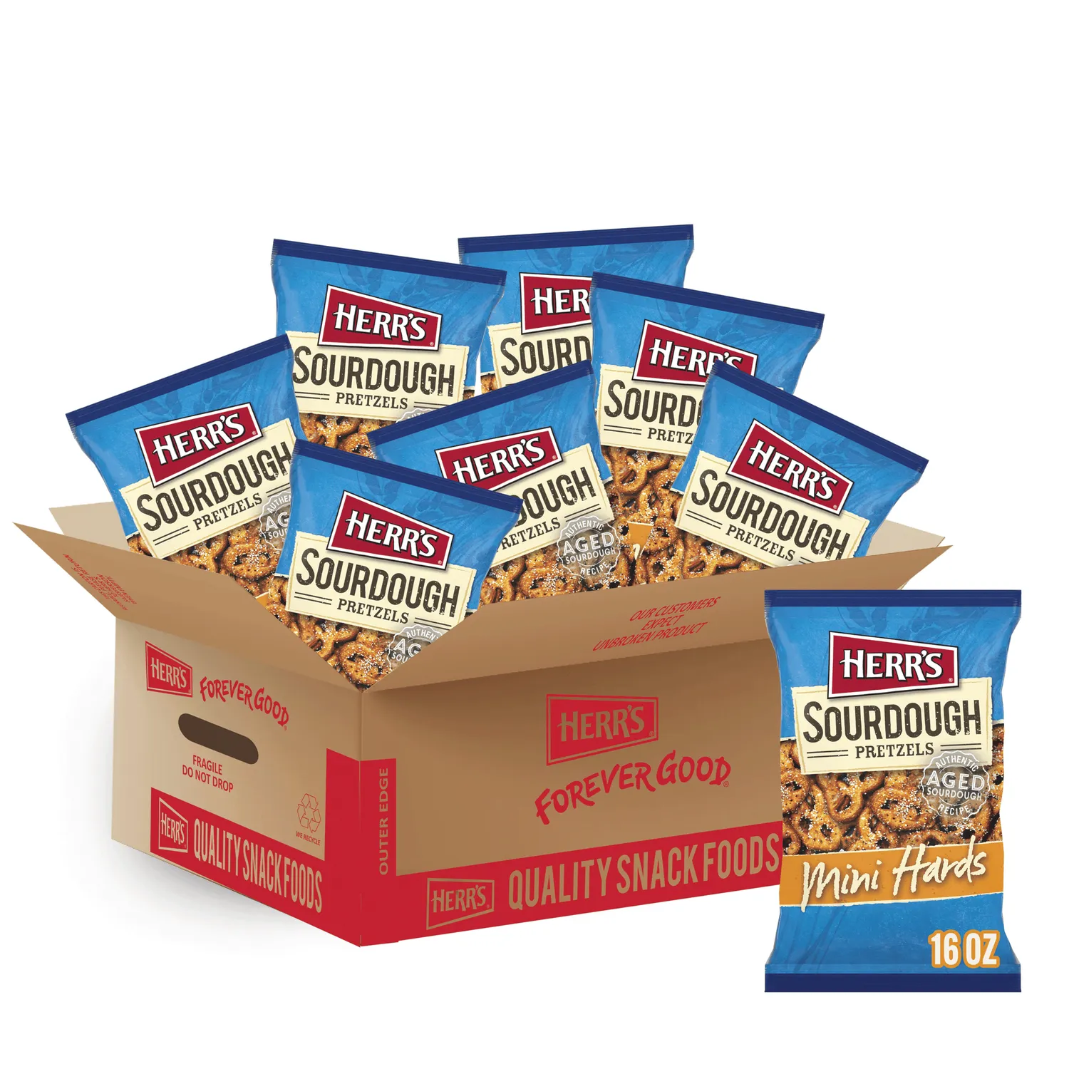 Herrs Sourdough Mini Hard Pretzels mini-pretzels med surdeg