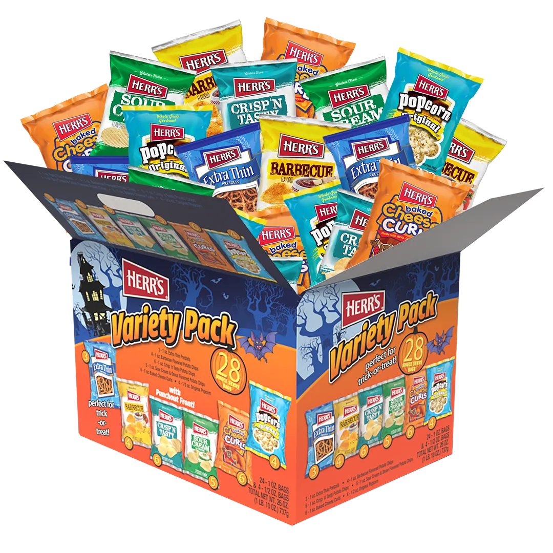 Herrs Halloween Variety Pack snacks 28-pack