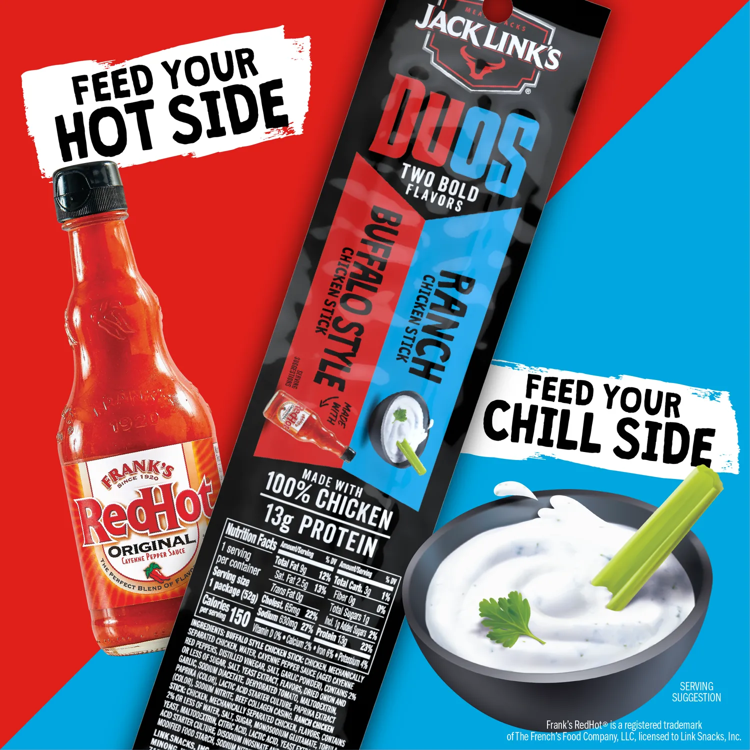 Jack Link's Duos Buffalo Ranch kycklingsticks starka
