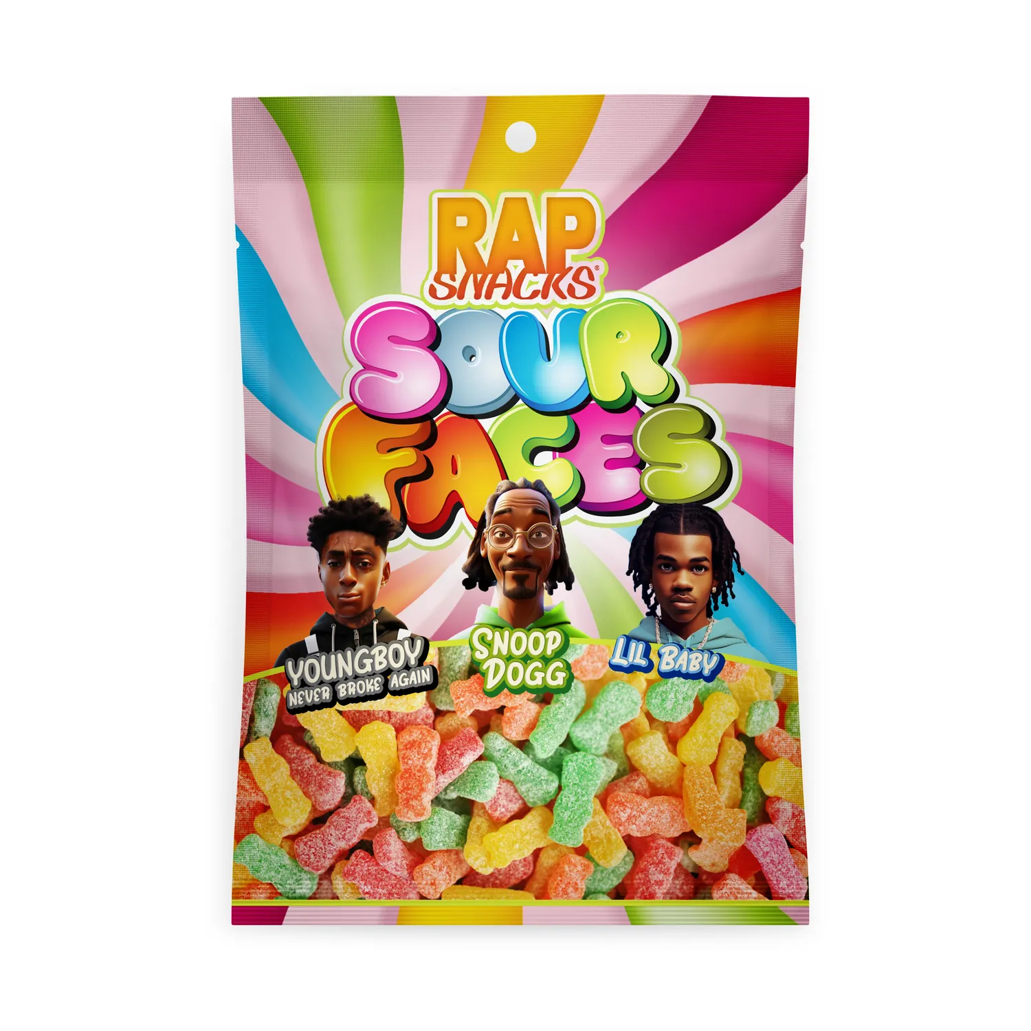 Rap Snacks Gummy Candy mix godis 12-pack frukt