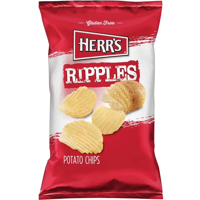 Herr's Ripple Potato Chips räfflade potatischips med salt