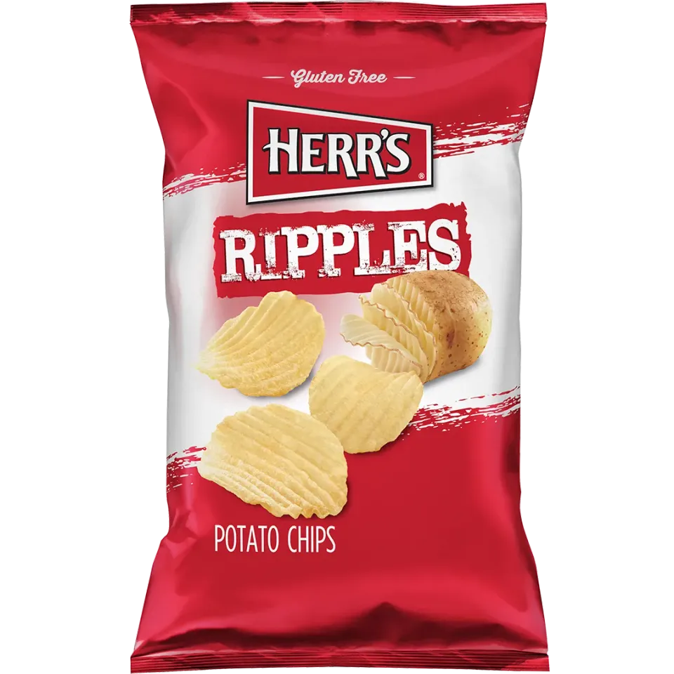 Herr's Ripple Potato Chips räfflade potatischips med salt