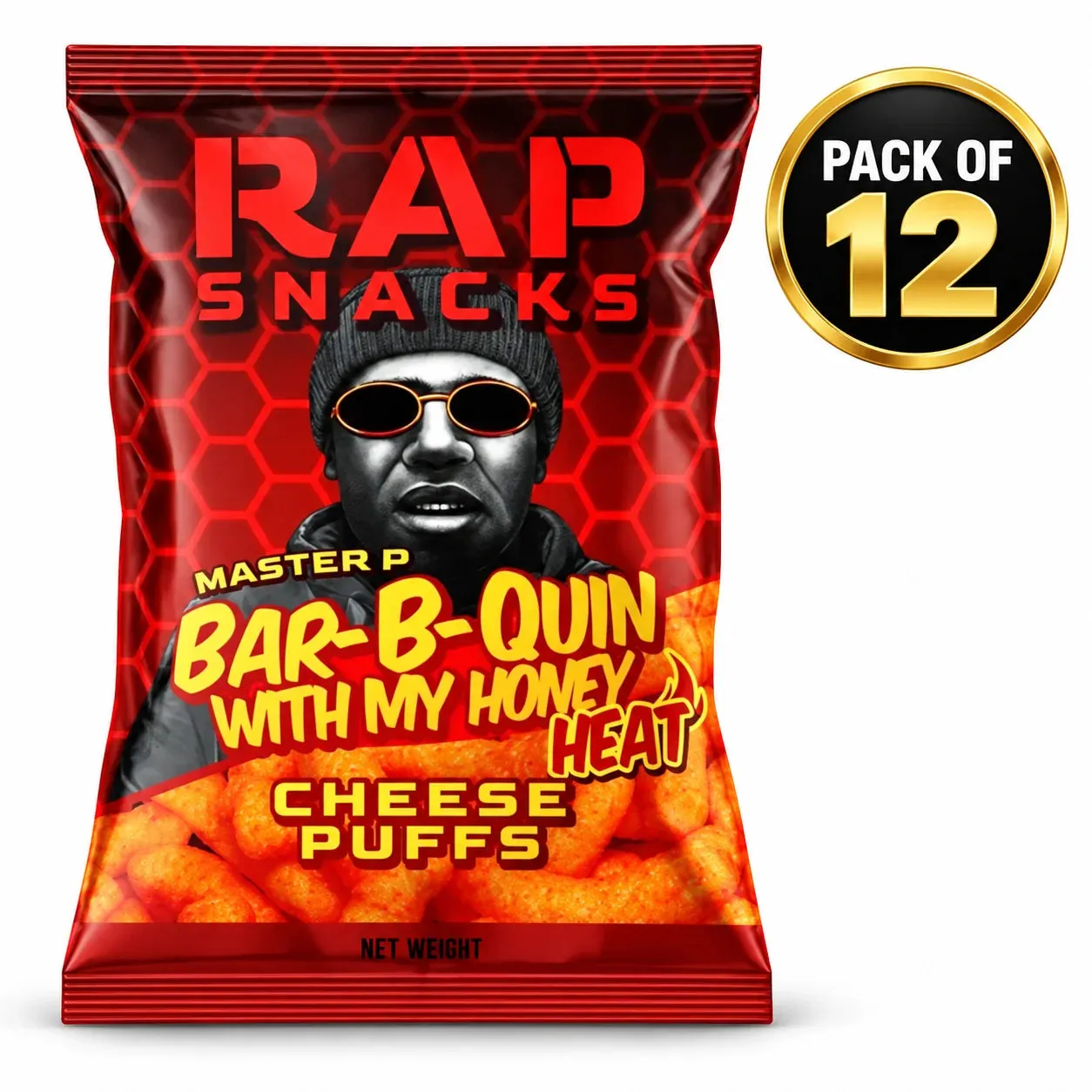 Rap Snacks Master P Bar-B-Quin Honey cheese puffs