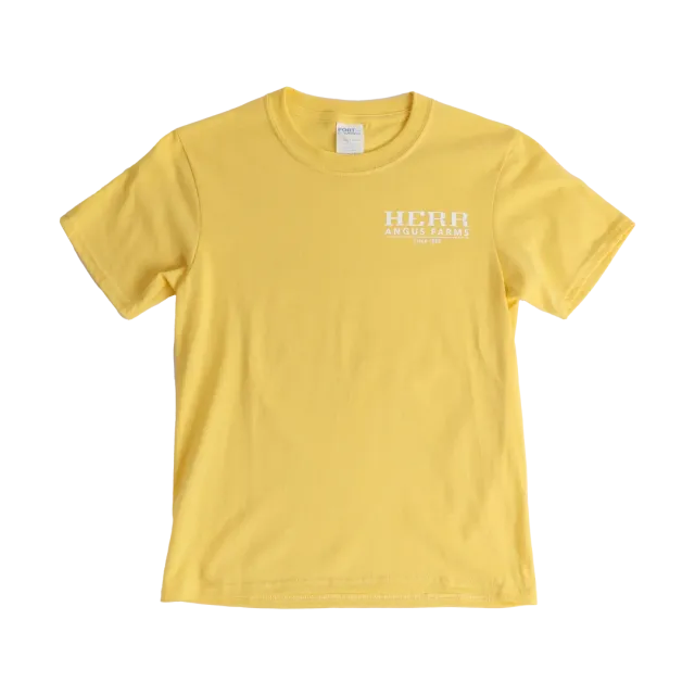 Herr's Angus Farm t-shirt barn gul 100% bomull